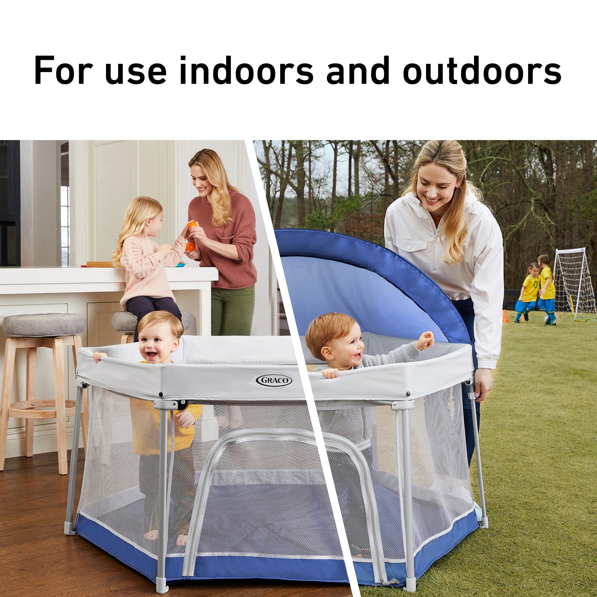 Pack 'N Play Litetraveler LX Playard, Outdoor and Indoor Use, Canyon, Blue, Unisex, 6 Panels