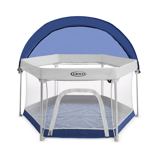 Pack 'N Play Litetraveler LX Playard, Outdoor and Indoor Use, Canyon, Blue, Unisex, 6 Panels